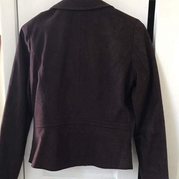 EUC faux suede plum bagatelle motojacket size L - Picture 2 of 4